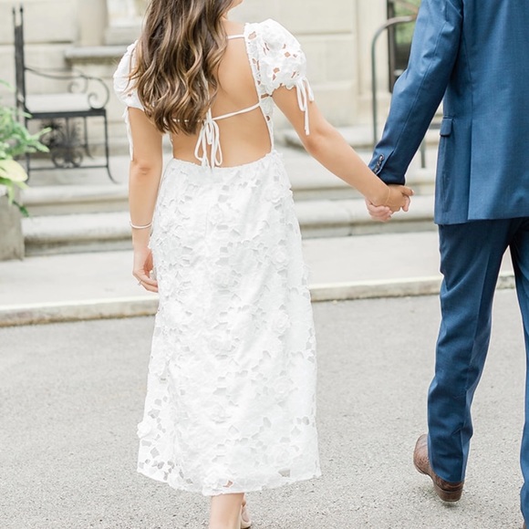 Lulus white midi lace dress - Picture 3 of 8